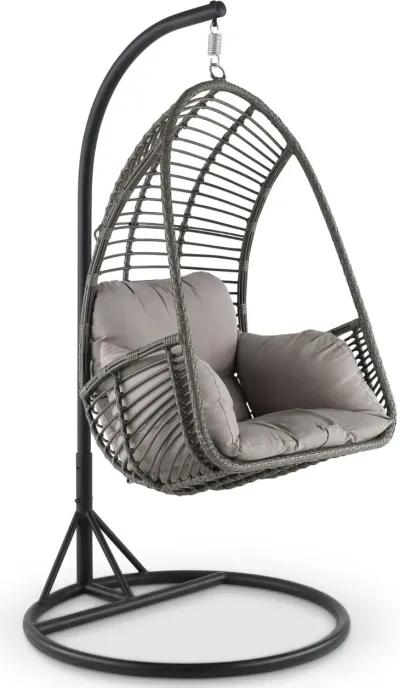 Metal Wicker Outdoor Hanging Chair with Cushion