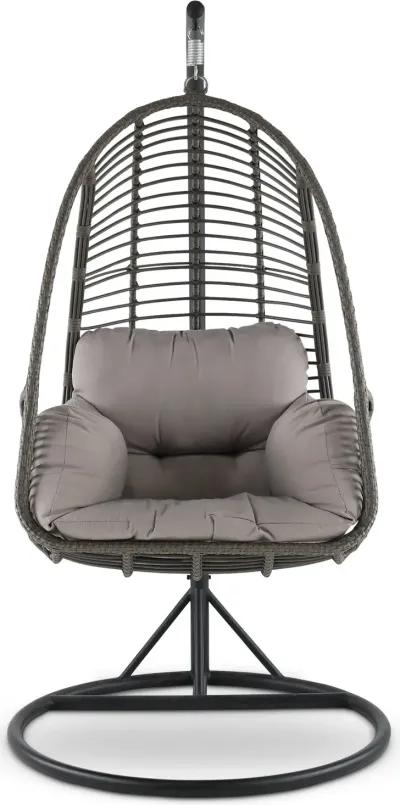 Metal Wicker Outdoor Hanging Chair with Cushion