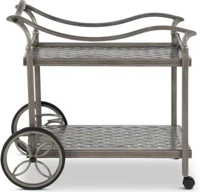 Macan Gray Metal Patio Tea Cart