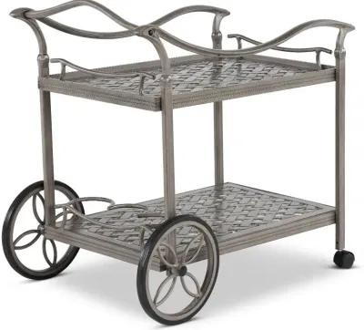 Macan Gray Metal Patio Tea Cart