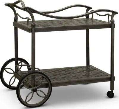 Macan Gray Metal Patio Tea Cart