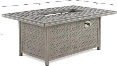 Macan Gray Metal Cast Patio Fire Pit Table