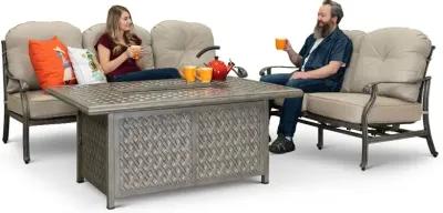 Macan Gray Metal Cast Patio Fire Pit Table