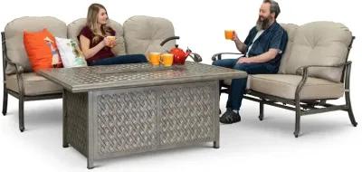 Macan Gray Metal Cast Patio Fire Pit Table