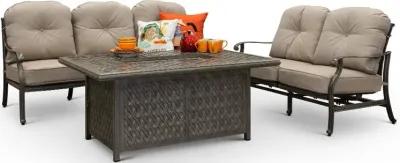 Macan Gray Metal Cast Patio Fire Pit Table