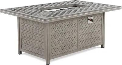 Macan Gray Metal Cast Patio Fire Pit Table