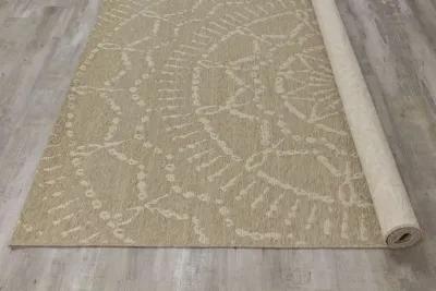 8 x 11 Large Beige and Cream Indoor-Outdoor Area Rug - Vista