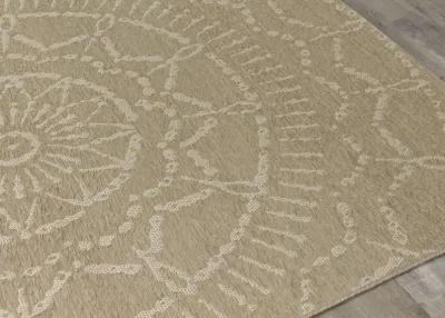 8 x 11 Large Beige and Cream Indoor-Outdoor Area Rug - Vista