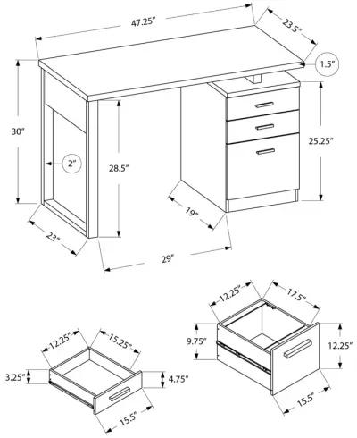 Gray and Black Small Office Desk