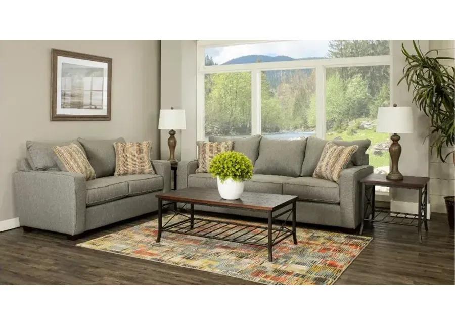 Gavin Stone Gray 7 Piece Living Room Set with Sofa Bed