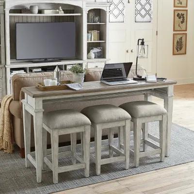 Heartland Weathered White Oak Console Bar Table