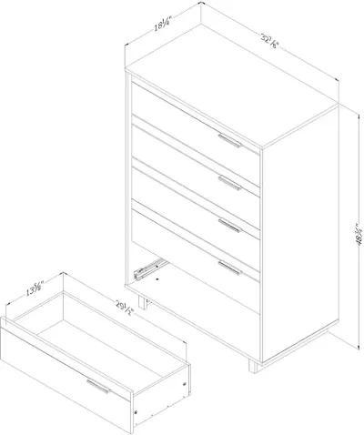 Modern Fall Oak Brown Chest of Drawers - South Shore