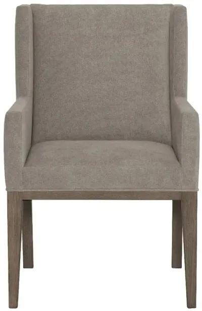 Modern Charcoal Gray Upholstered Dining Arm Chair - Linea