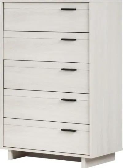 Modern Light Gray Oak Chest of Drawers - South Shore