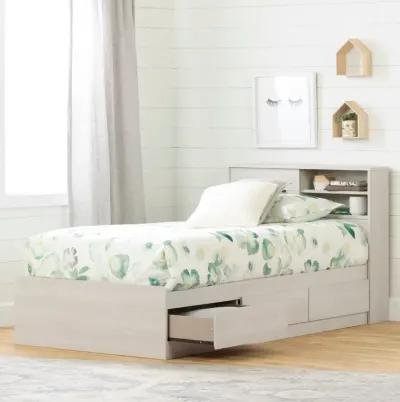 Modern Light Gray Twin Storage Platform Bed - South Shore