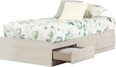 Modern Light Gray Twin Storage Platform Bed - South Shore