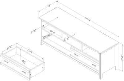 Exhibit 60 inch Seaside Pine TV Stand - South Shore