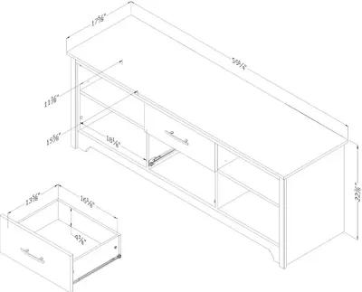 Fusion 60 Inch Gray Oak TV Stand - South Shore