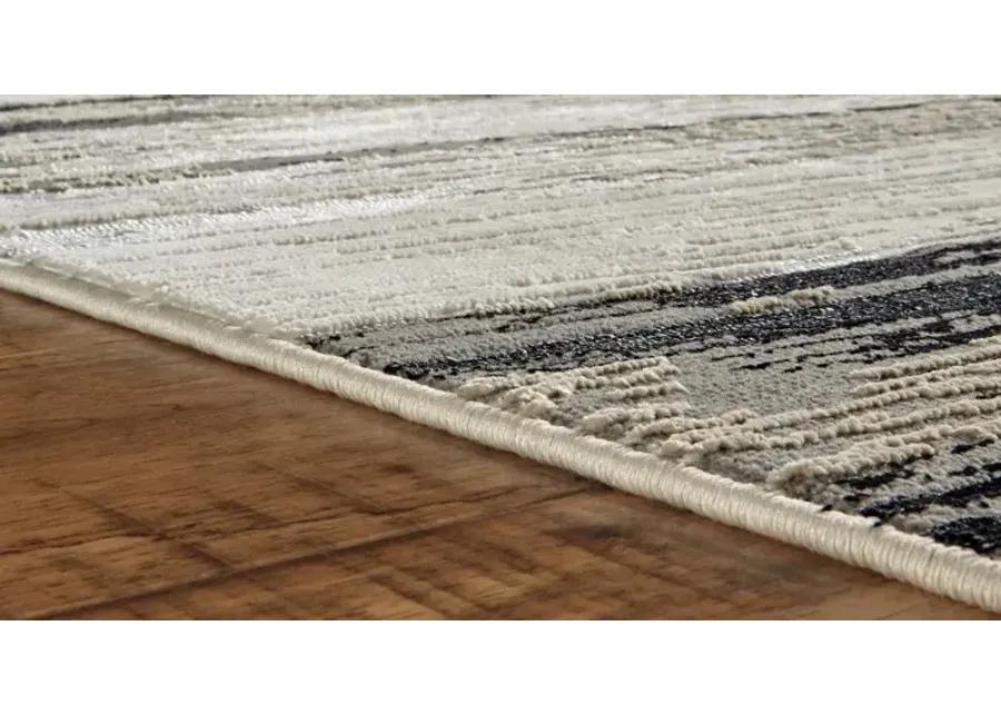 5 x 8 Medium Contemporary Black and Silver Area Rug - Micah