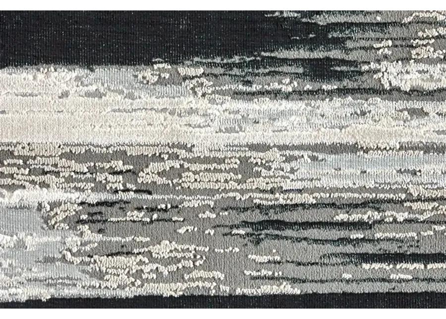 5 x 8 Medium Contemporary Black and Silver Area Rug - Micah