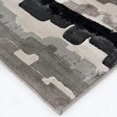 5 x 8 Medium Erasto White, Gray, and Black Area Rug - Milan