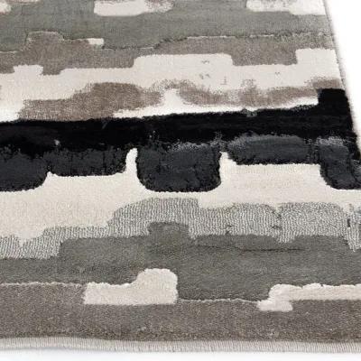 5 x 8 Medium Erasto White, Gray, and Black Area Rug - Milan