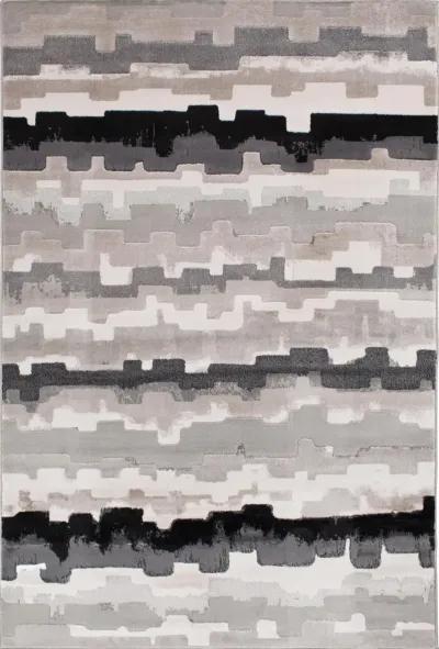 8 x 10 Large Erasto White, Gray, and Black Area Rug - Milan