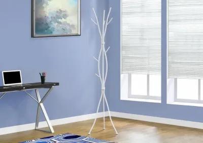 White Metal Contemporary Coat Rack