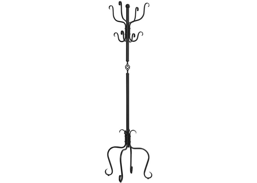 Black Metal Traditional Coat Rack