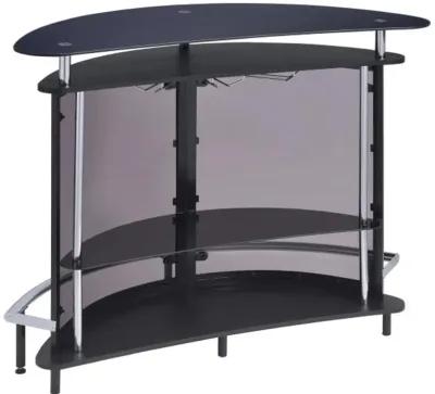 Anibal Modern Black and Chrome Bar Set