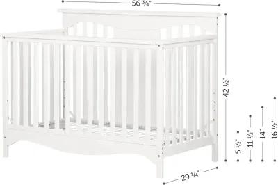 Savannah White Crib with Toddler Rail - South Shore