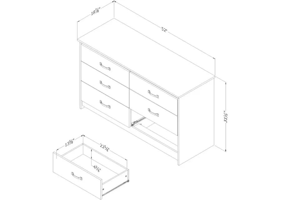 Tassio Farmhouse Weathered Oak Dresser - South Shore