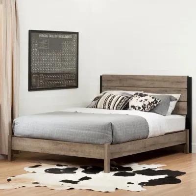 Weathered Oak Full Platform Bed - South Shore