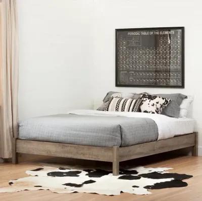 Weathered Oak Full Platform Bed - South Shore