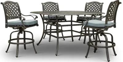 Macan 5 Piece Bar-Height Patio Dining Set with Square Table