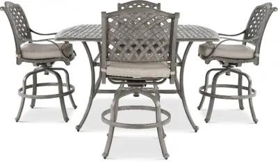 Macan 5 Piece Bar-Height Patio Dining Set with Square Table