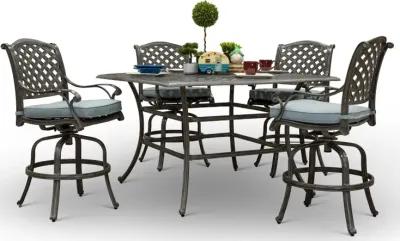 Macan 5 Piece Bar-Height Patio Dining Set with Square Table