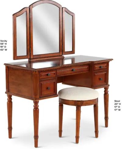 Warm Cherry Traditional Vanity Set