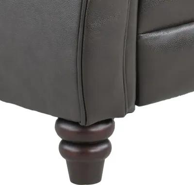 Fresh Twilight Gray Leather-Match High Leg Power Recliner