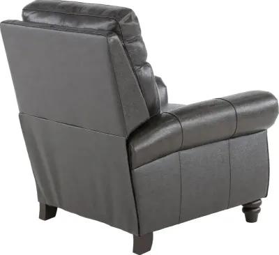 Fresh Twilight Gray Leather-Match High Leg Power Recliner