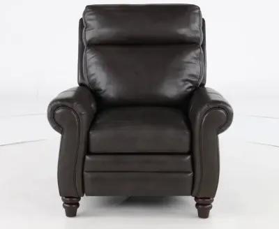 Fresh Twilight Gray Leather-Match High Leg Power Recliner