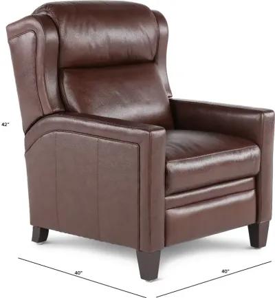 Dart Walnut Brown Leather-Match High Leg Power Recliner