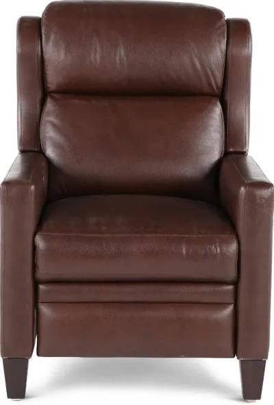 Dart Walnut Brown Leather-Match High Leg Power Recliner