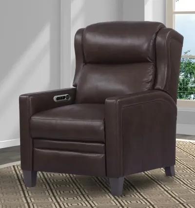 Dart Walnut Brown Leather-Match High Leg Power Recliner