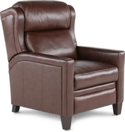 Dart Walnut Brown Leather-Match High Leg Power Recliner