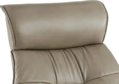 Captain Beige Standard Leather Swivel Glider Power Recliner