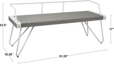 Stefani Industrial Metal and Walnut Wood Bench