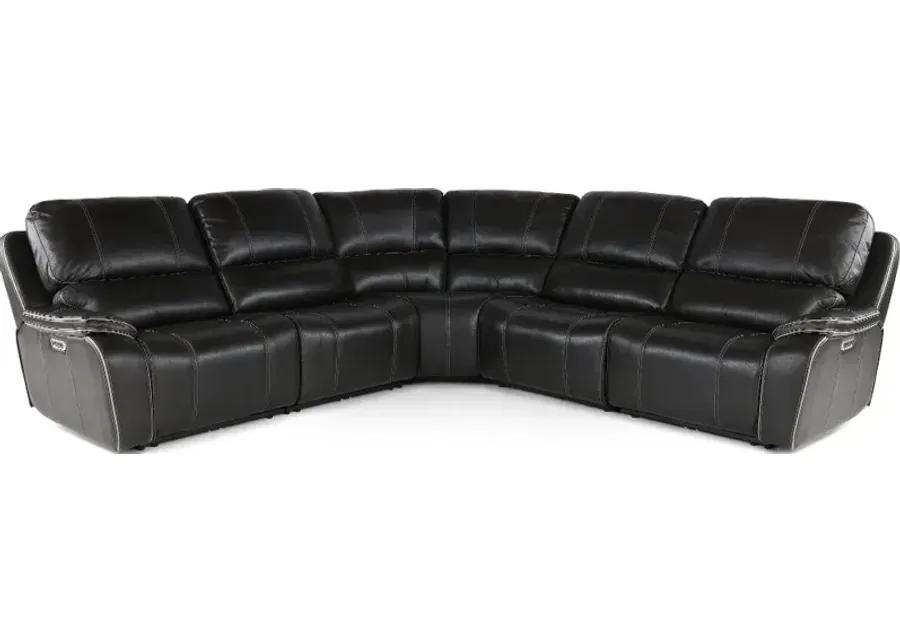 Harry Cyclone Dark Gray 5 Piece Power Reclining Sectional Sofa