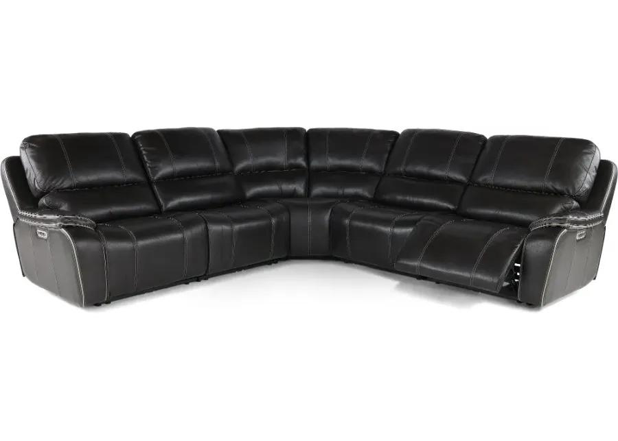 Harry Cyclone Dark Gray 5 Piece Power Reclining Sectional Sofa