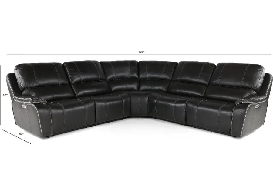 Harry Cyclone Dark Gray 5 Piece Power Reclining Sectional Sofa